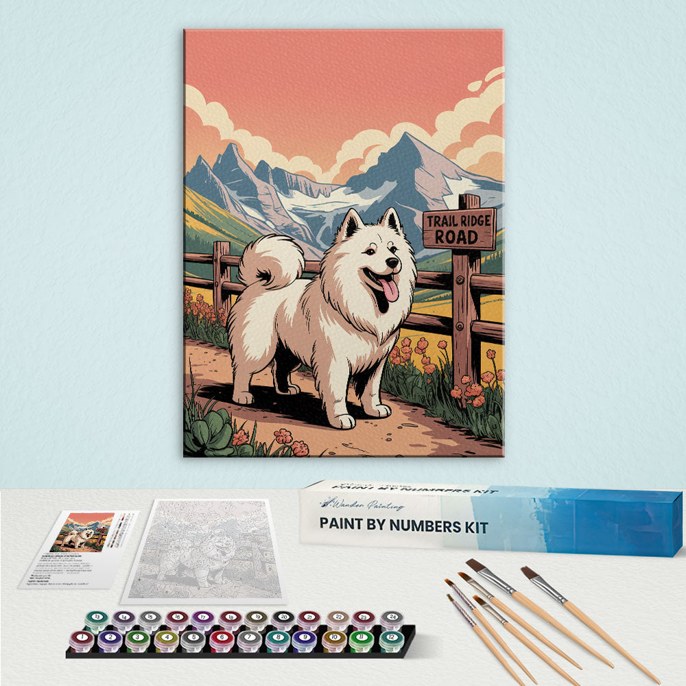 Rocky Mountain National Park - Samoyed | Paint by Numbers Kit