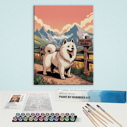 Rocky Mountain National Park - Samoyed | Paint by Numbers Kit