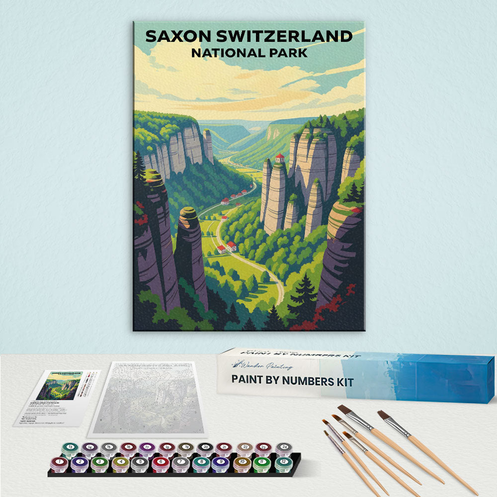Saxon Switzerland - German National Park | Paint by Numbers Kit