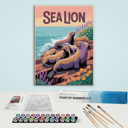 Sea Lion - National Park Wildlife | Paint by Numbers Kit