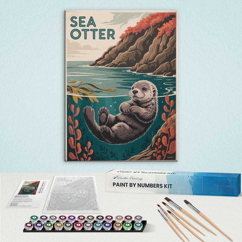 Sea Otter - National Park Wildlife | Paint by Numbers Kit