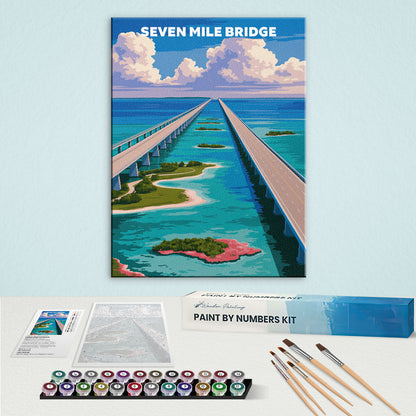 Seven Mile Bridge, USA | Paint by Numbers Kit
