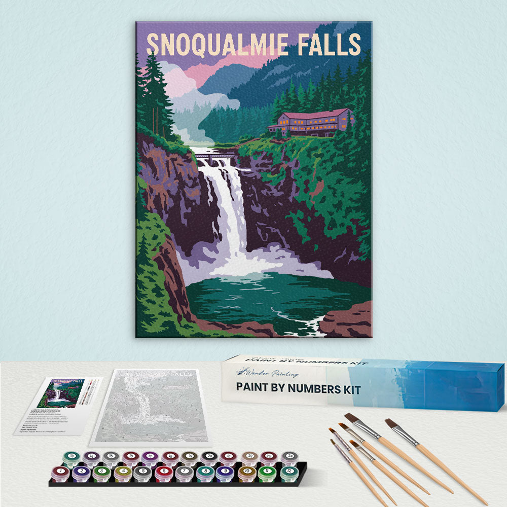 Snoqualmie Falls - U.S. Waterfalls | Paint by Numbers Kit