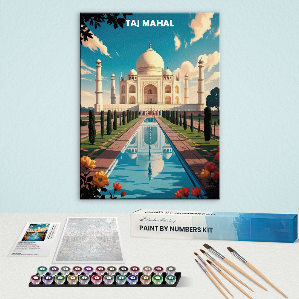 Taj Mahal, India - World Heritage | Paint by Numbers Kit
