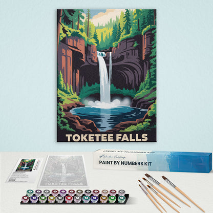 Toketee Falls - U.S. Waterfalls | Paint by Numbers Kit