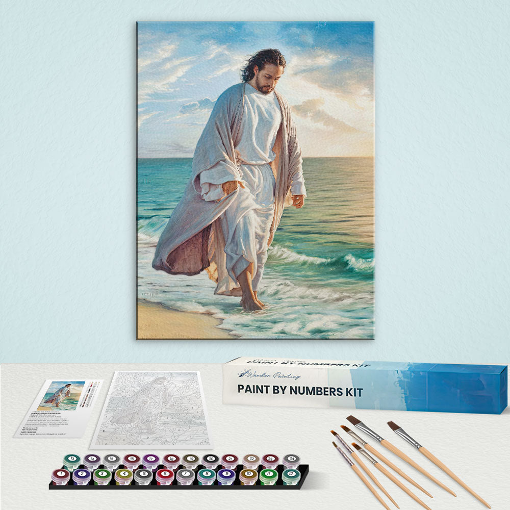 Jesus Walking on The Beach | Paint by Numbers Kit