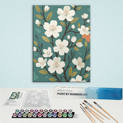 White Blossoms | Paint by Numbers Kit