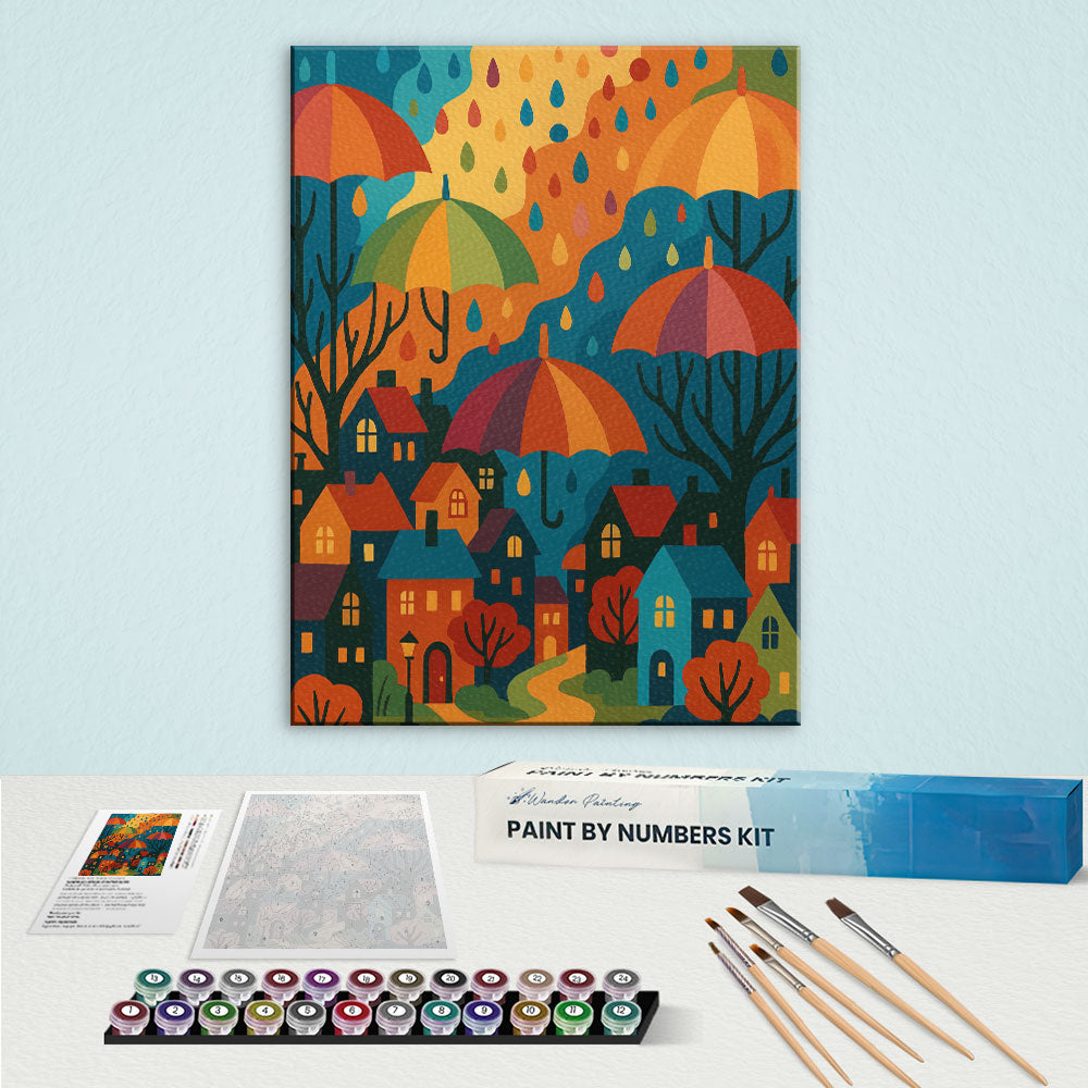 Rainy Village | Paint by Numbers Kit