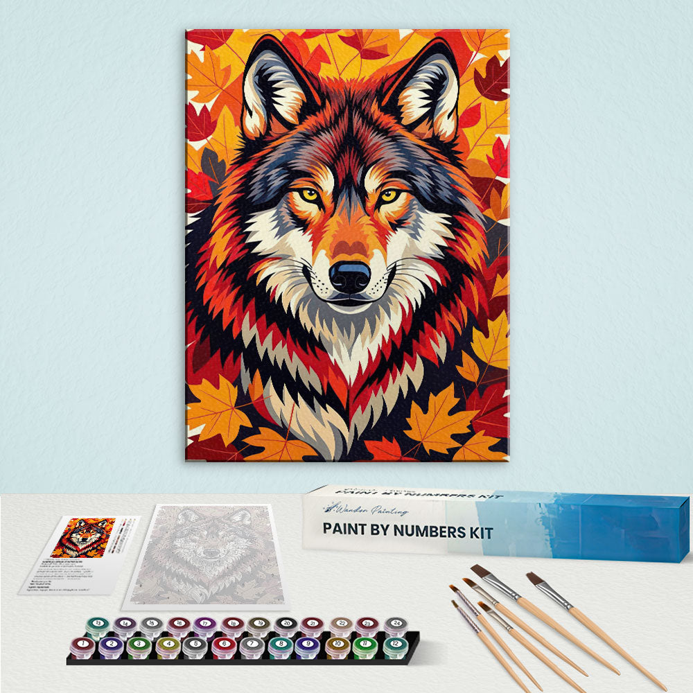Autumn Wolf - Native American | Paint by Numbers Kit