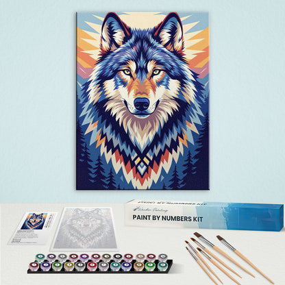 Twilight Wolf - Native American | Paint by Numbers Kit
