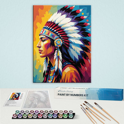 Silent Chief - Native American | Paint by Numbers Kit