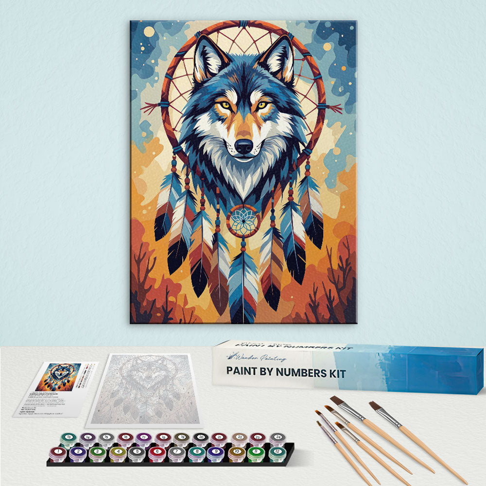 Dream Wolf - Native American | Paint by Numbers Kit