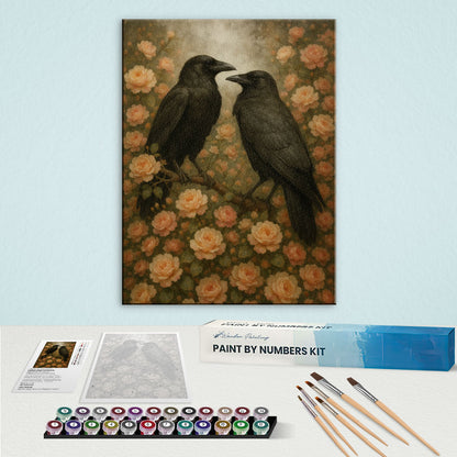 Ravens Among Roses | Paint by Numbers Kit