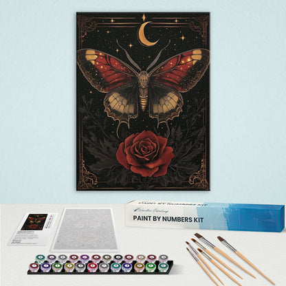 Black Butterfly and Rose | Paint by Numbers Kit