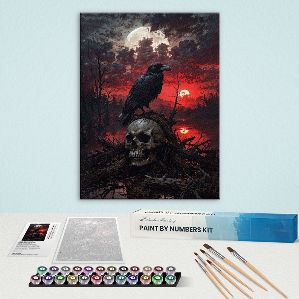 The Raven of Blood Moon | Paint by Numbers Kit