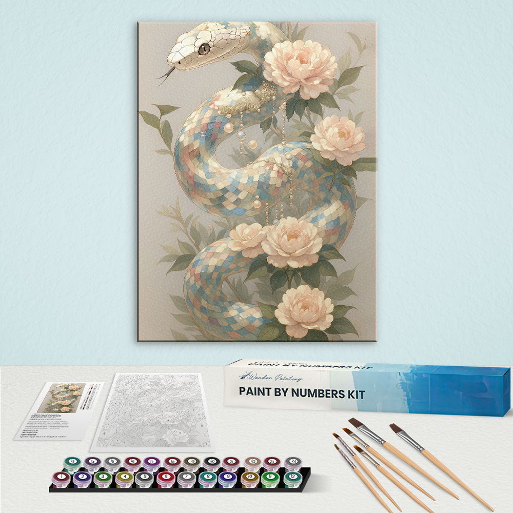 Mosaic Serpent in Bloom | Paint by Numbers Kit