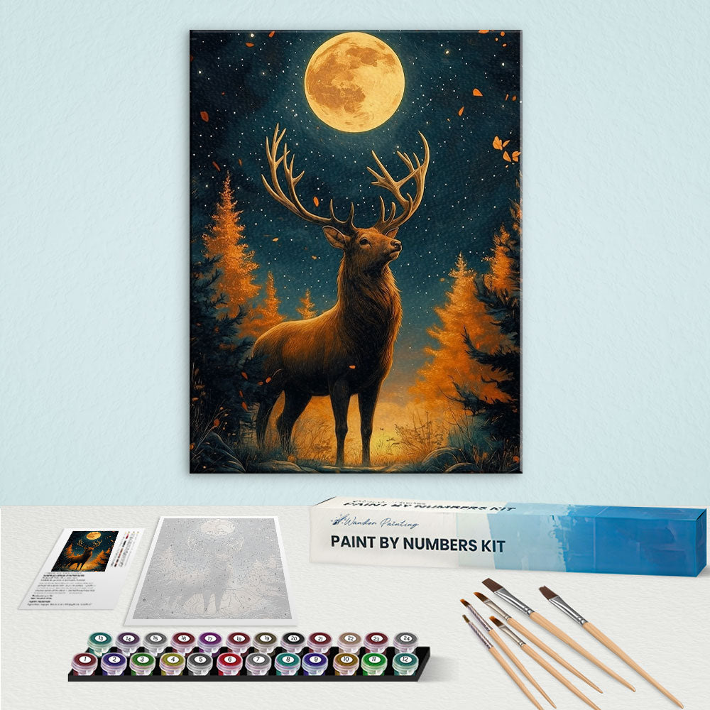 The Moonlit Stag | Paint by Numbers Kit