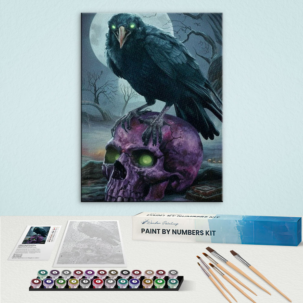 The Raven and the Cursed Relic | Paint by Numbers Kit