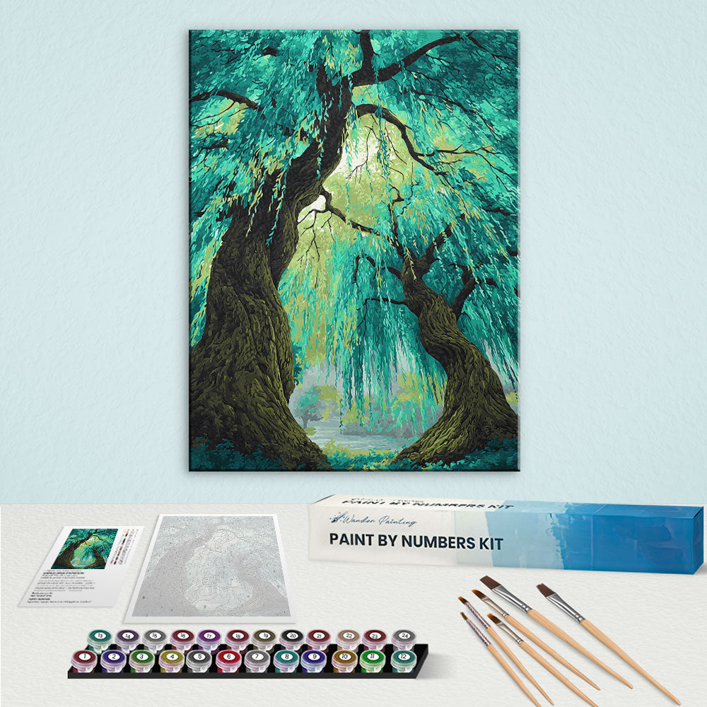 The Whispering Willow Blooms | Paint by Numbers Kit