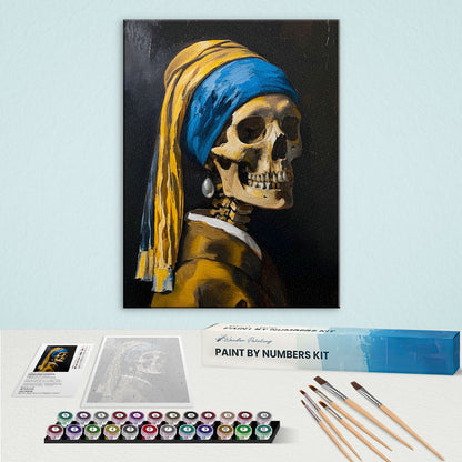 Skull with a Pearl Earring | Paint by Numbers Kit