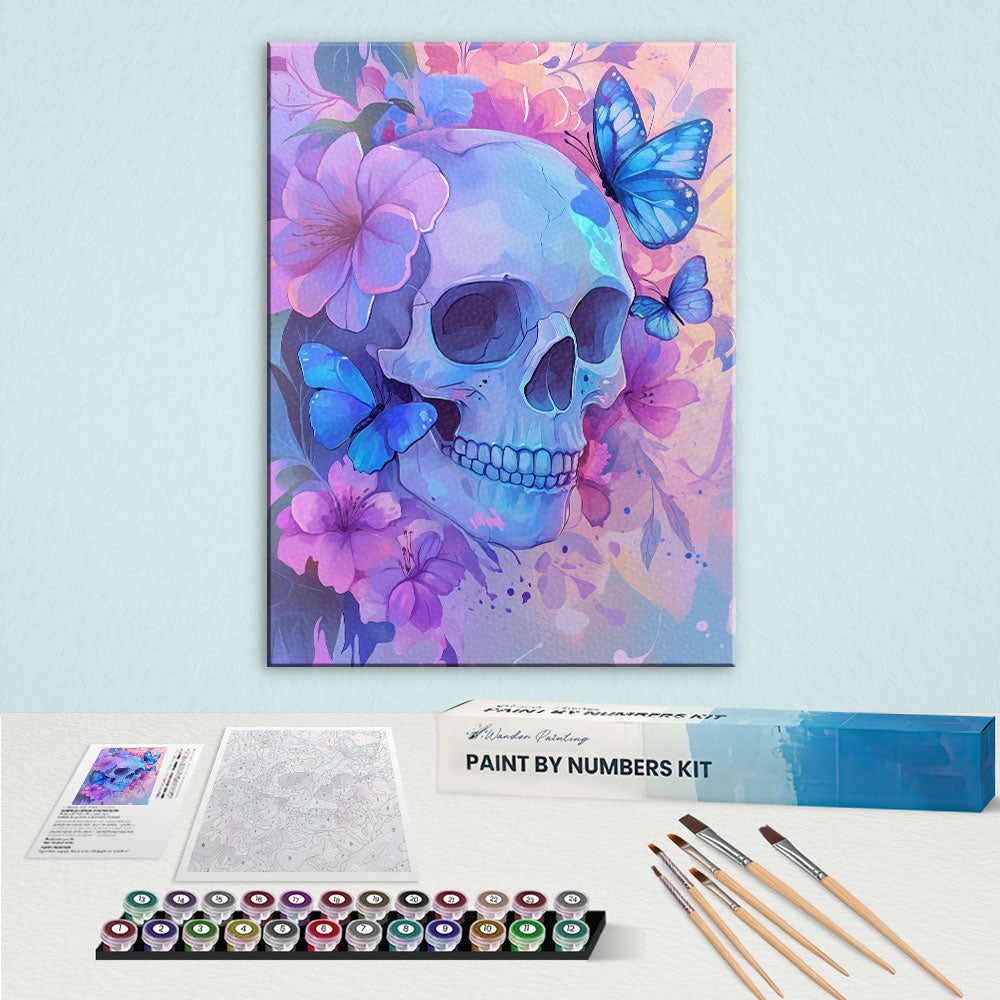 Butterflies Flower Skulls | Paint by Numbers Kit