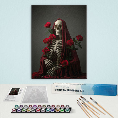Skeleton with Rose - June Birth Flower | Paint by Numbers Kit