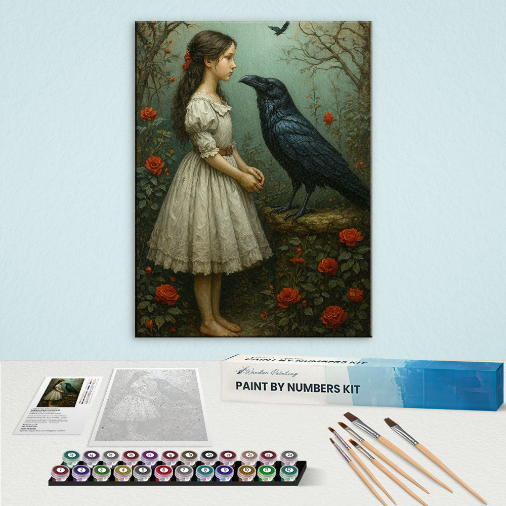 Girl and the Raven | Paint by Numbers Kit