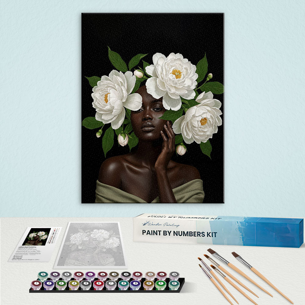White Peonies | Paint by Numbers Kit