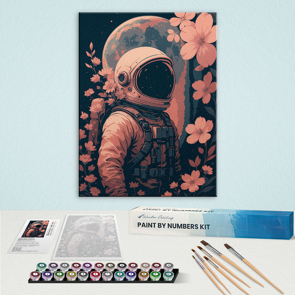 Astronaut and Flowers | Paint by Numbers Kit