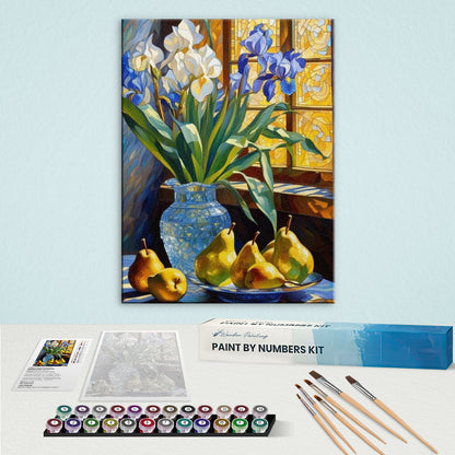 Still Life with Irises and Pears | Paint by Numbers Kit