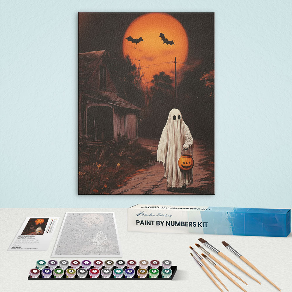 Pumpkin Lantern Ghost | Paint by Numbers Kit