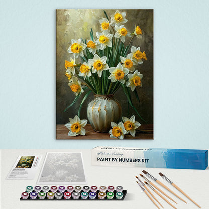 Daffodils in an Earthen Vase | Paint by Numbers Kit