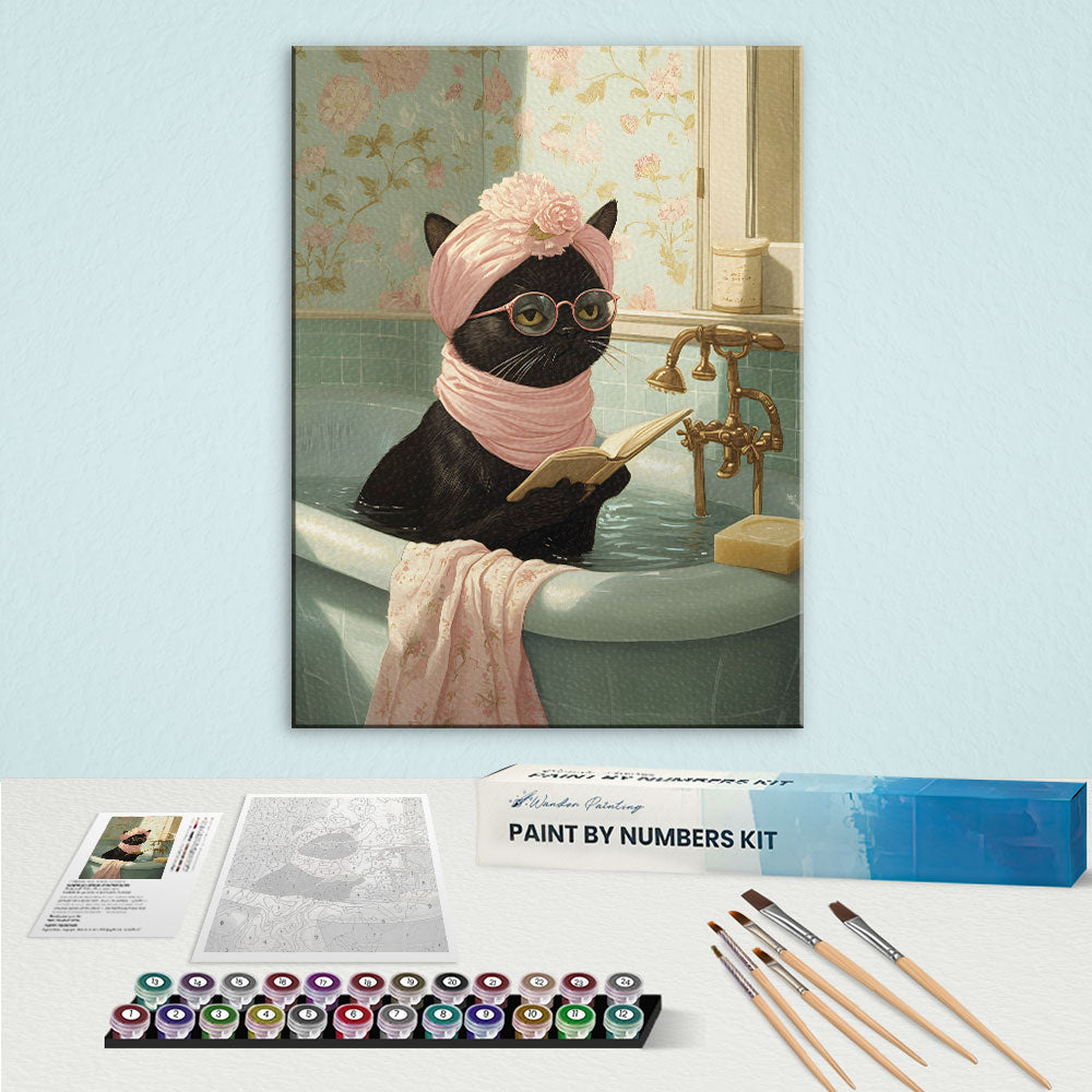 Cat's Bath Time | Paint by Numbers Kit