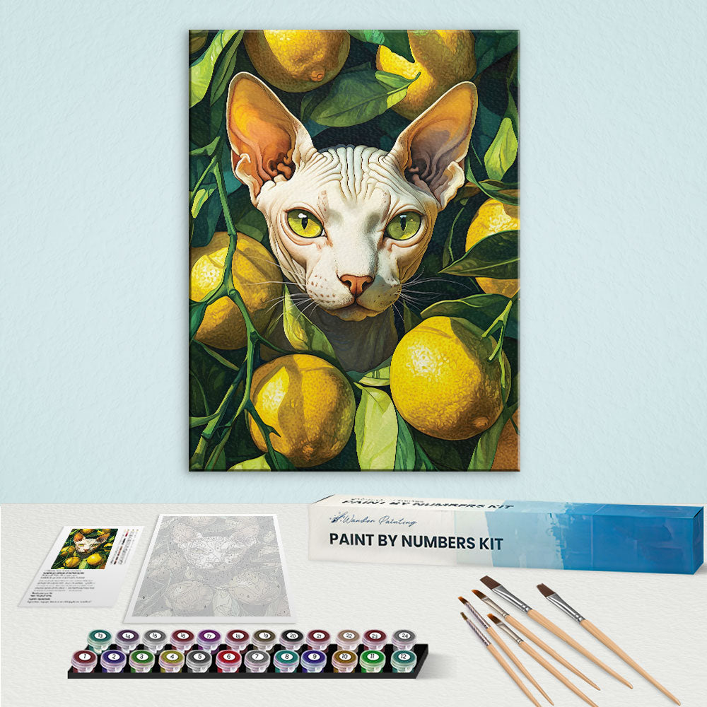 Sphynx cat in Summer Taste | Paint by Numbers Kit