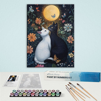 Cat's Love in the Moon | Paint by Numbers Kit