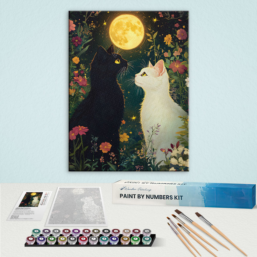 Moonlit Cat Love | Paint by Numbers Kit
