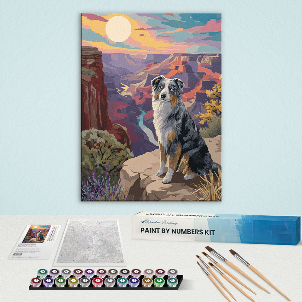 Grand Canyon NP - Australian Shepherd | Paint by Numbers Kit