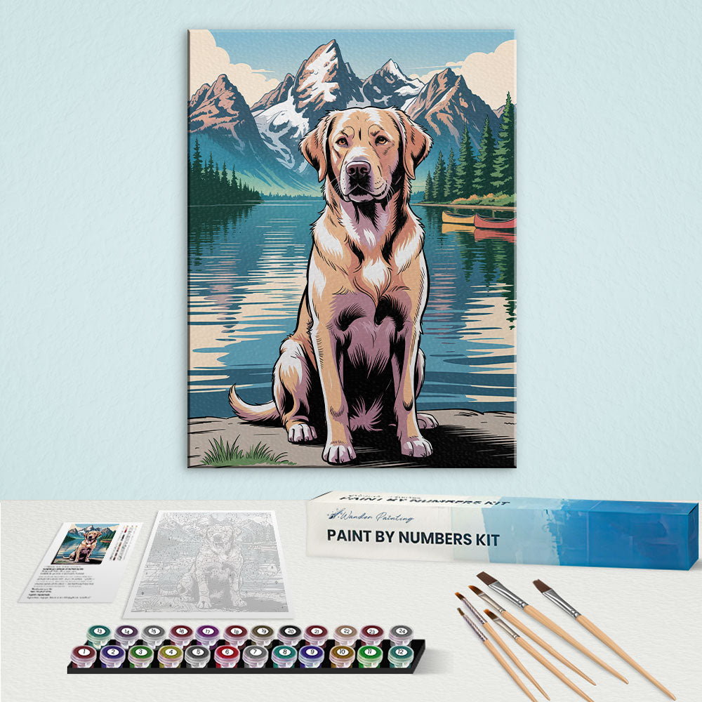 Grand Teton NP - Labrador Retriever | Paint by Numbers Kit