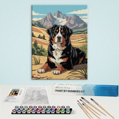 Great Sand Dune NP - Bernese Mountain Dog | Paint by Numbers Kit