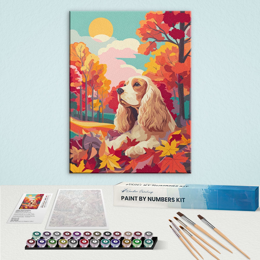Great Smoky Mountains NP - Cocker Spaniel | Paint by Numbers Kit