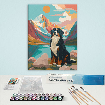 Rocky Mountain NP - Bernese Mountain Dog | Paint by Numbers Kit
