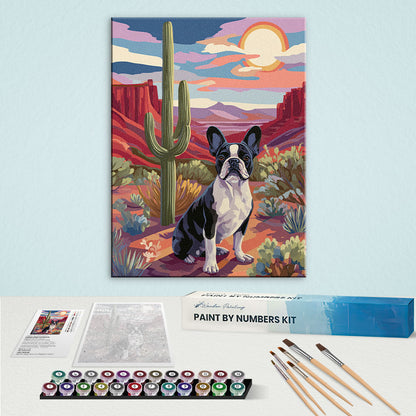 Saguaro NP - French Bulldog | Paint by Numbers Kit