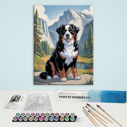 Yosemite NP - Bernese Mountain Dog | Paint by Numbers Kit