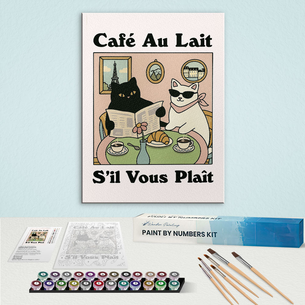 Café Au Lait, S'il Veus Plait | Paint By Number Kit