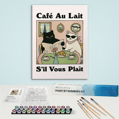 Café Au Lait, S'il Veus Plait | Paint By Number Kit