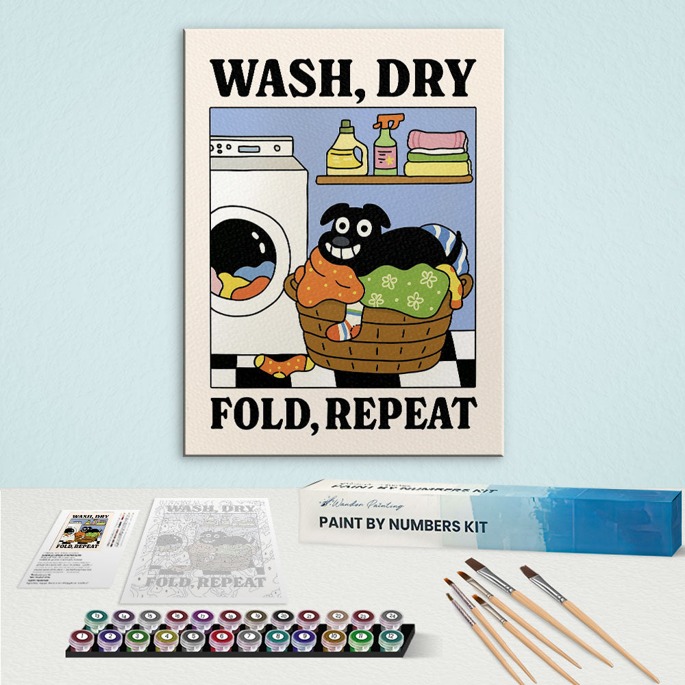 Wash, Dry, Fold, Repeat | Paint By Number Kit