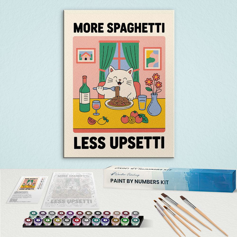 More Spaghetti, Less Upsetti Fat Cat | Paint By Number Kit