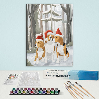 Woodland Christmas Pups | Paint by Numbers Kit