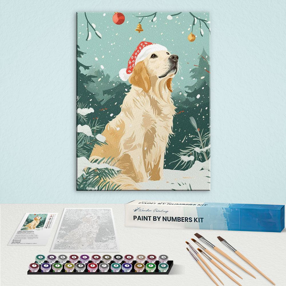 Golden Friend in Christmas | Paint by Numbers Kit