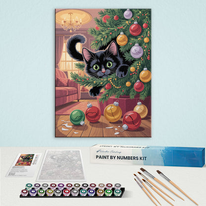 Black Cat in the Tree | Paint by Numbers Kit